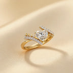Heart Cut Lab Grown Diamond Ring: 14K Gold Bypass Shank, IGI Certified