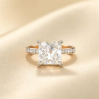 Princess Cut 5ct Lab Grown Diamond Engagement Ring - 14K Gold IGI Certified