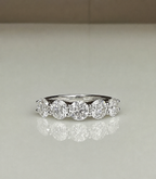 Five Stone Lab Grown Diamond Anniversary Ring | 2.5CTW Round 14K Gold Band