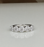 Five Stone Lab Grown Diamond Anniversary Ring | 2.5CTW Round 14K Gold Band
