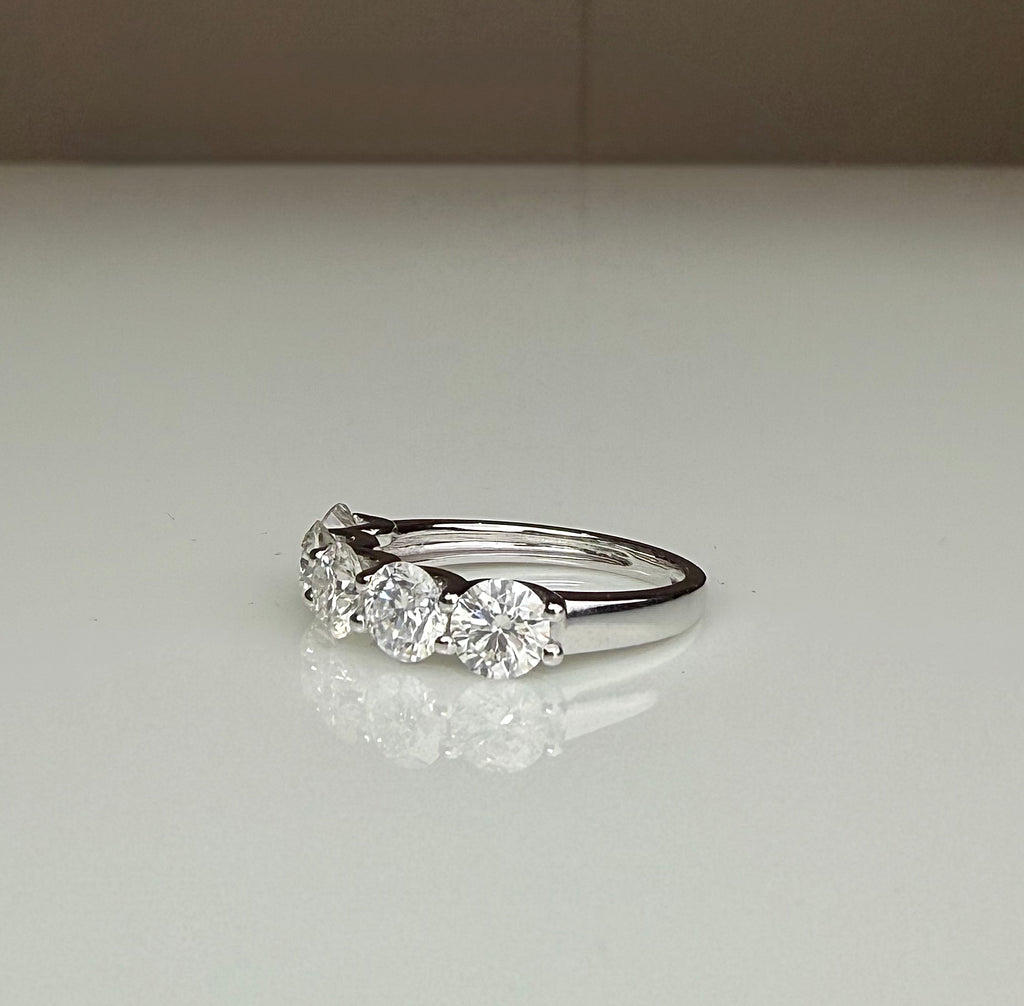 Five Stone Lab Grown Diamond Anniversary Ring | 2.5CTW Round 14K Gold Band