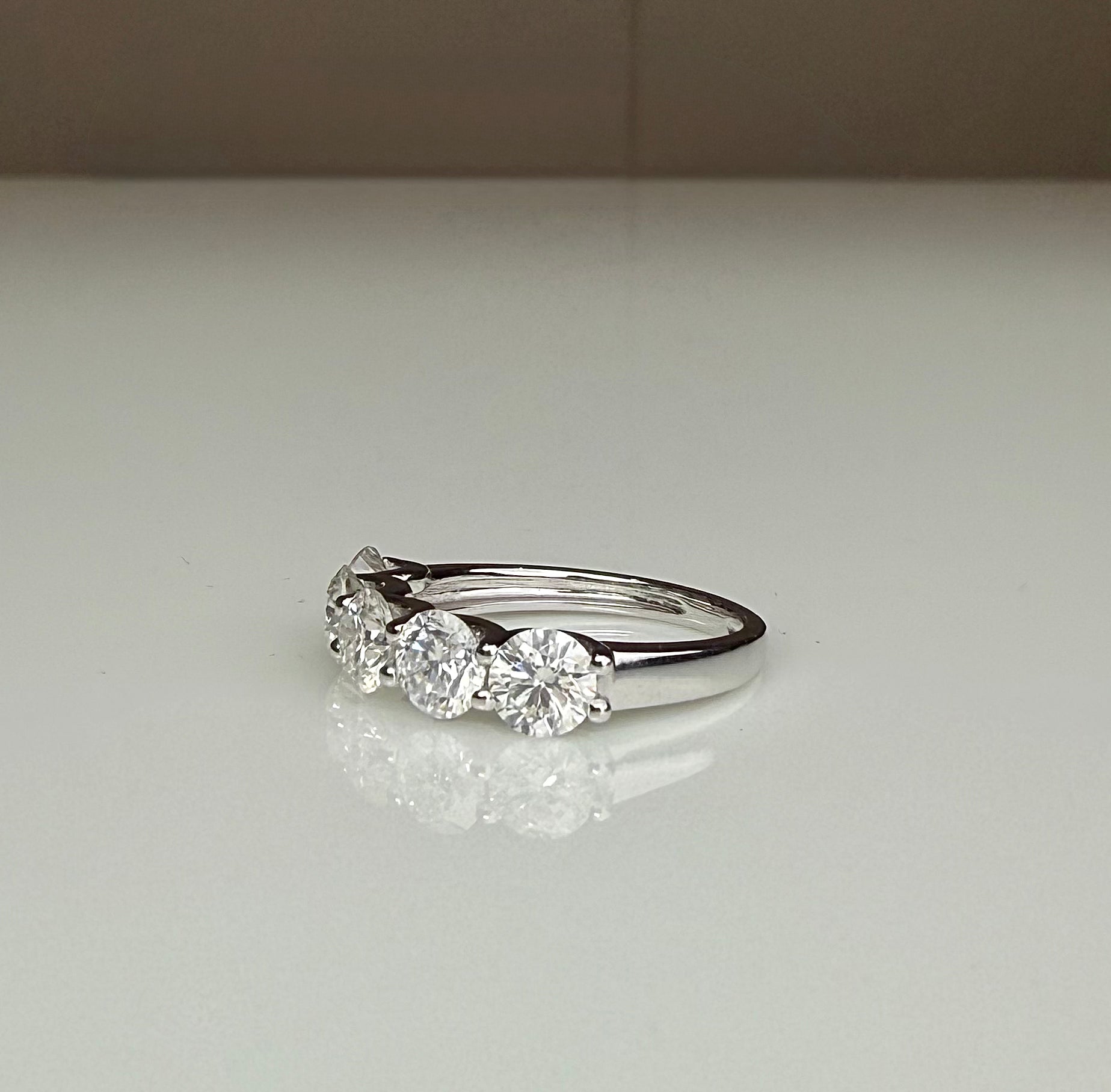 Five Stone Lab Grown Diamond Anniversary Ring | 2.5CTW Round 14K Gold Band