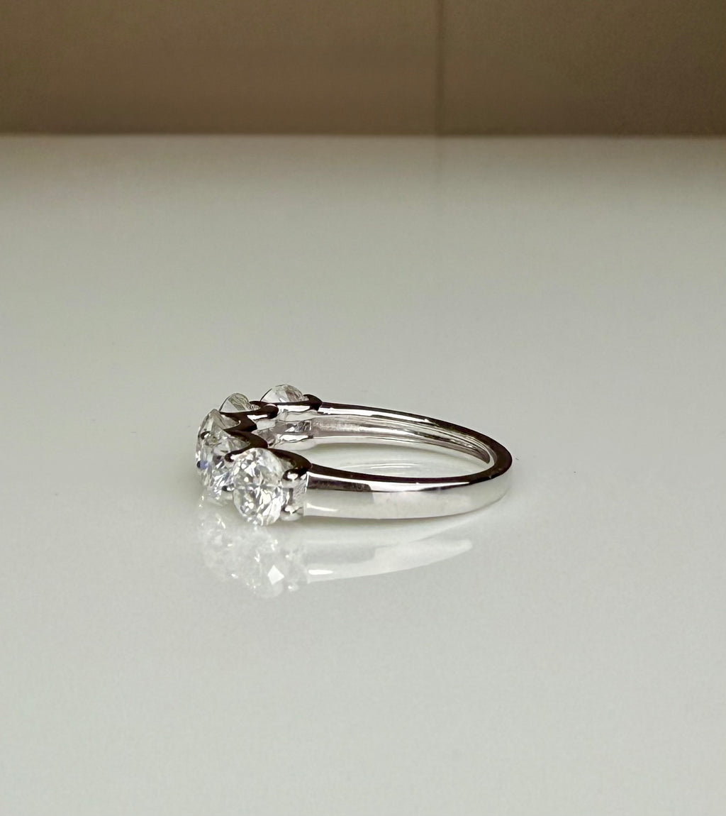 Five Stone Lab Grown Diamond Anniversary Ring | 2.5CTW Round 14K Gold Band