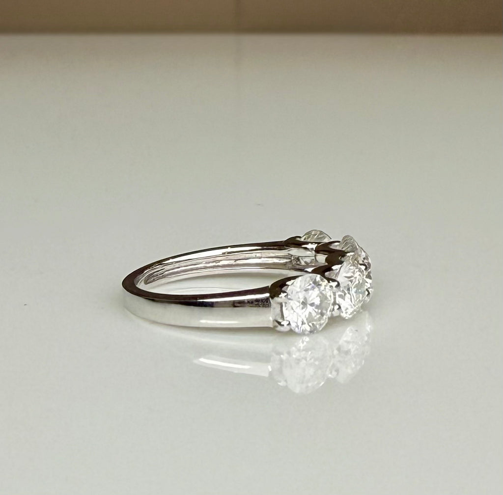 Five Stone Lab Grown Diamond Anniversary Ring | 2.5CTW Round 14K Gold Band