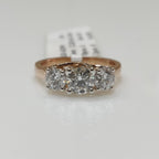 1.50Ct Three Stone Lab Grown Diamond Ring | 14K Gold Engagement Ring