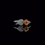 14K Gold Two Tone Lab Grown Diamond Flower Ring | Handmade