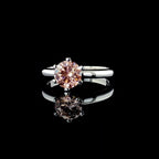 Intense Pink Lab Grown Diamond Engagement Ring | Unique Prongs, IGI Certified
