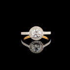 14K Gold Lab Grown Diamond Halo Engagement Ring | SGL Certified