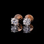 IGI Certified Lab Grown Diamond Stud Earrings: 14K Gold E/VS
