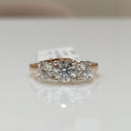 1.50Ct Three Stone Lab Grown Diamond Ring | 14K Gold Engagement Ring