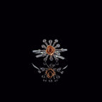 14K Gold Two Tone Lab Grown Diamond Flower Ring