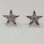 14K Gold Lab Grown Diamond Star Earrings: Celestial Studs