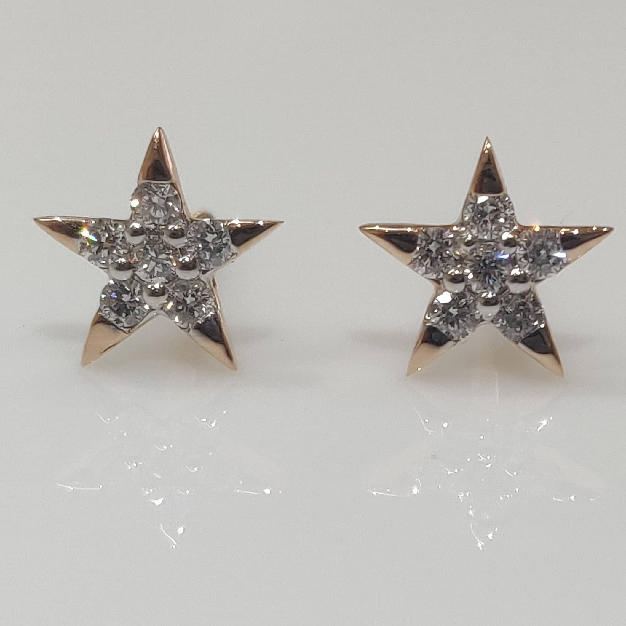 14K Gold Lab Grown Diamond Star Earrings: Celestial Studs