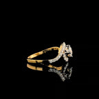 1 Carat Lab Grown Diamond Engagement Ring: 14K Solid Gold Bypass Shank Weeding Ring