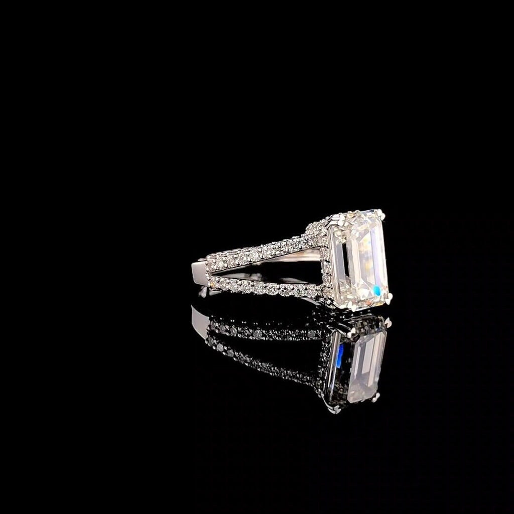 Emerald Cut 2.30ct Lab Grown Diamond Ring | 14K Gold Wedding Jewelry, IGI Certified