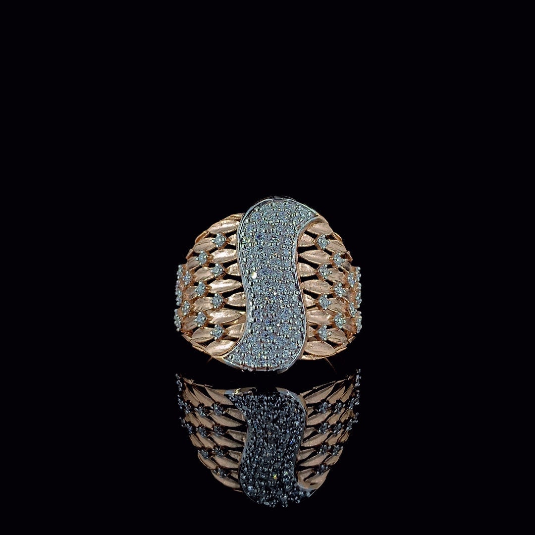 14k Gold Lab Grown Diamond Ring | Statement Cocktail Ring