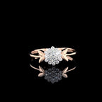 14K Solid Gold Flower Ring | Lab Grown Diamond Anniversary Gift