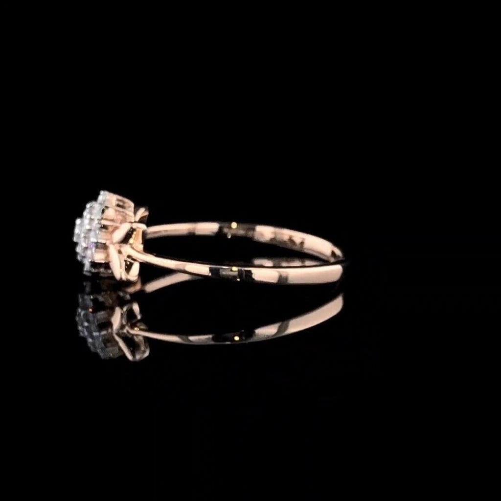 14K Solid Gold Flower Ring | Lab Grown Diamond Anniversary Gift