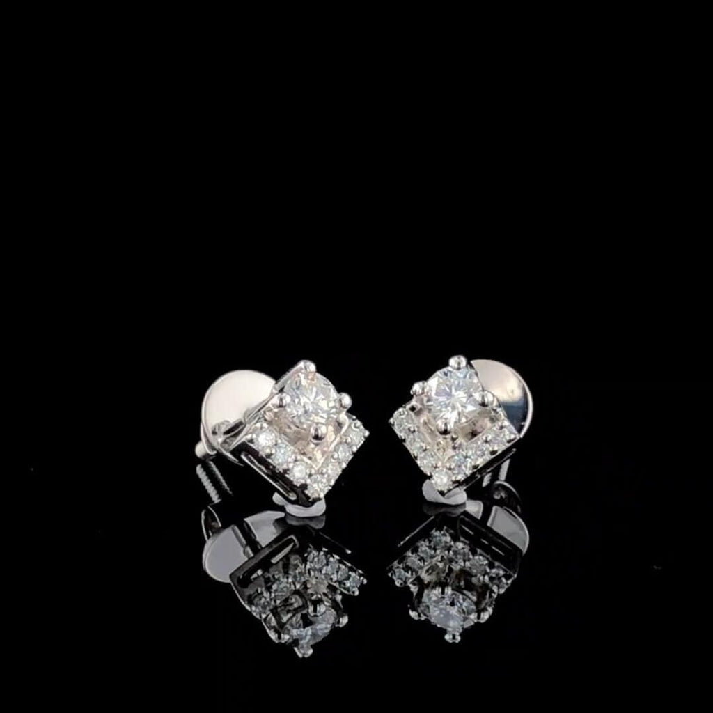 Lab Grown Diamond Stud Earrings | 14K Gold Screwback, E-F VVS-VS