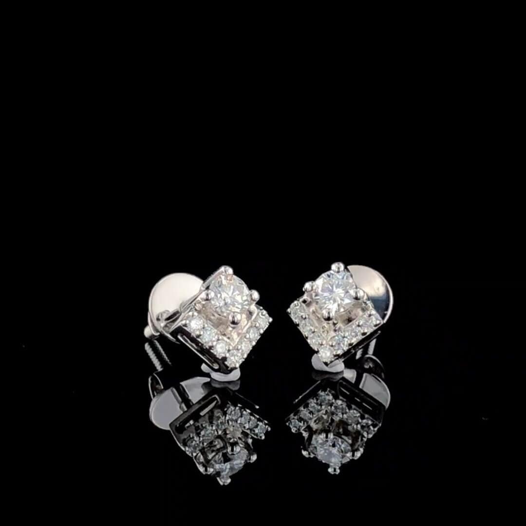Lab Grown Diamond Stud Earrings | 14K Gold Screwback, E-F VVS-VS
