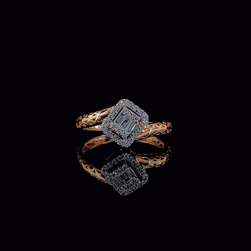 Baguette Lab Grown Diamond Ring | 14K Gold Bypass Shank