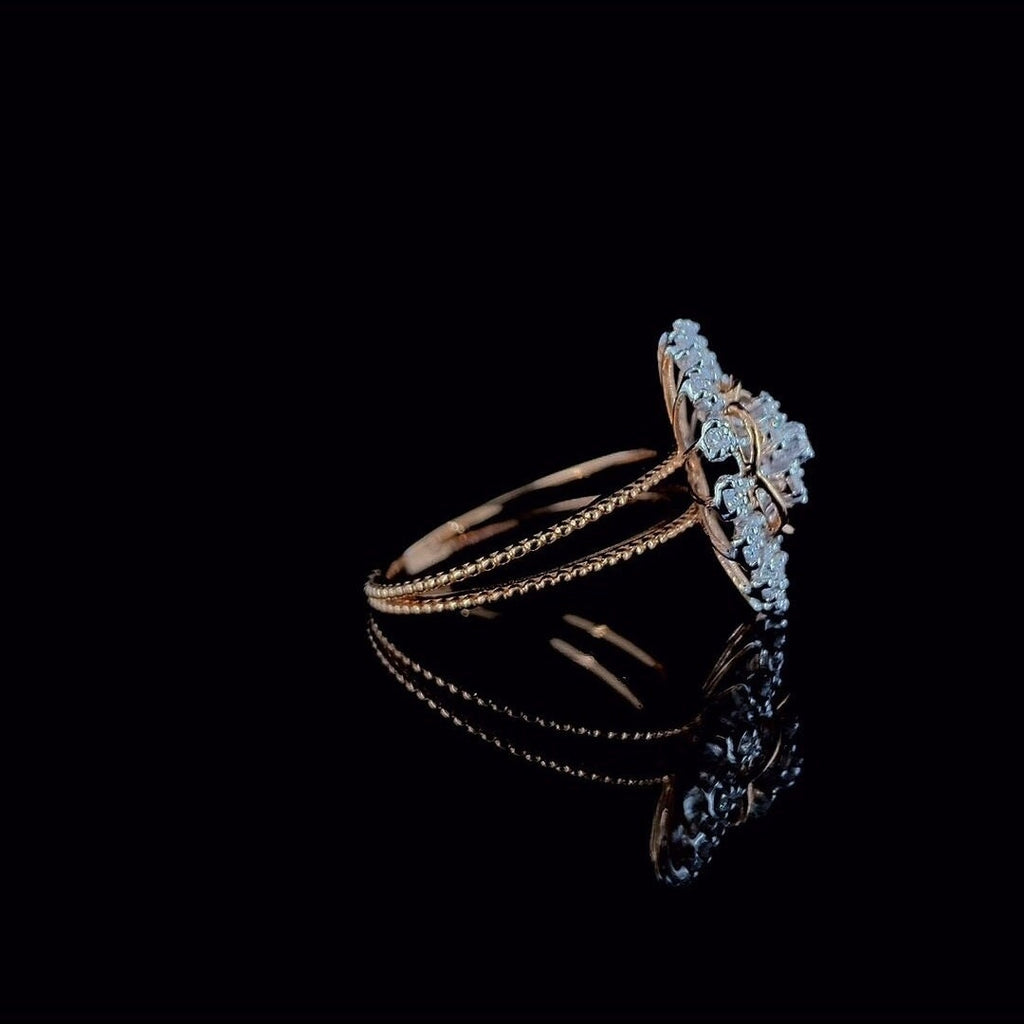 Lab Grown Diamond Flower Ring | 14K Gold Cocktail Ring