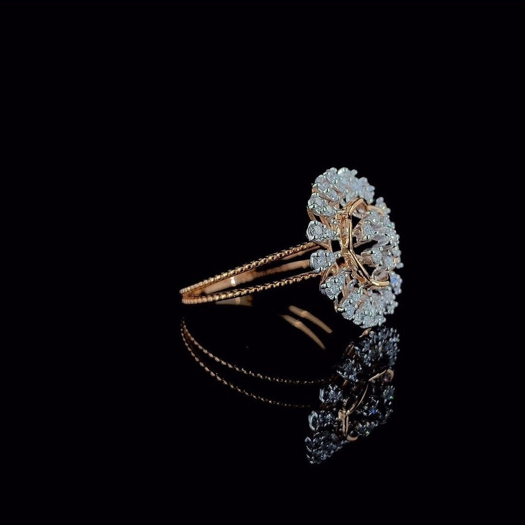 Lab Grown Diamond Flower Ring | 14K Gold Cocktail Ring