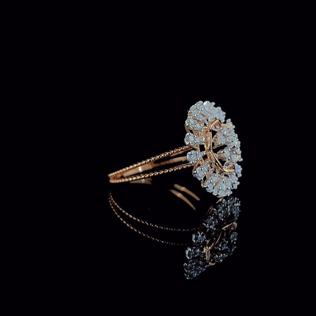 Lab Grown Diamond Flower Ring | 14K Gold Cocktail Ring