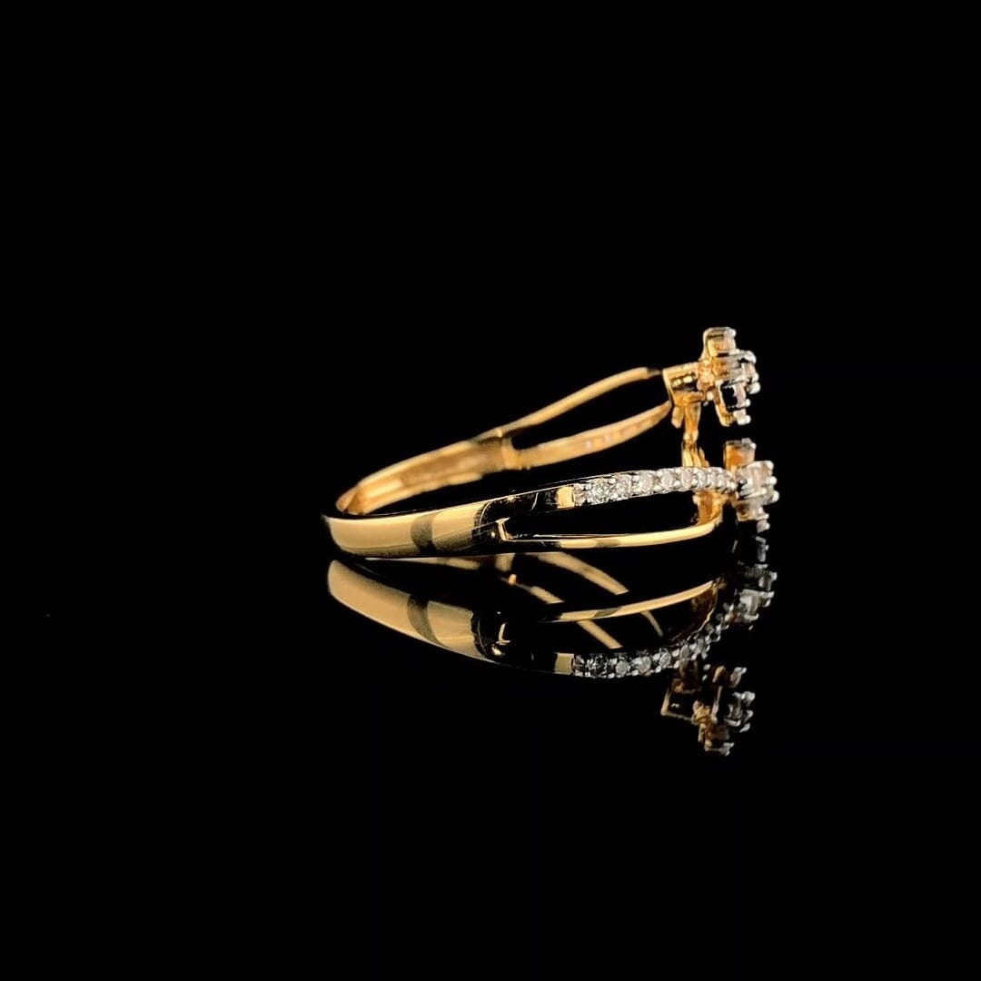 Lab Grown Diamond Bypass Ring | 14K Gold Statement Ring