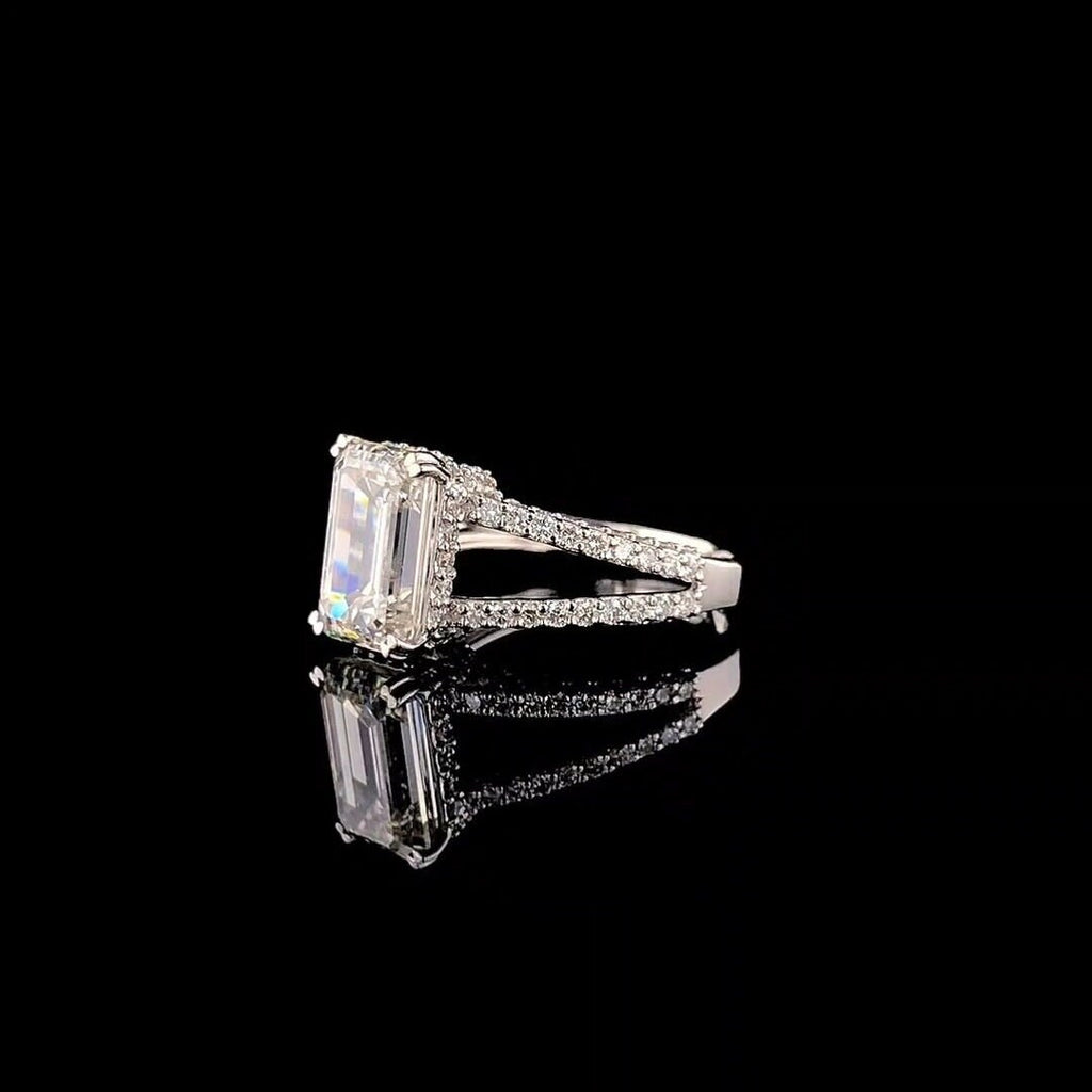 Emerald Cut 2.30ct Lab Grown Diamond Ring | 14K Gold Wedding Jewelry, IGI Certified
