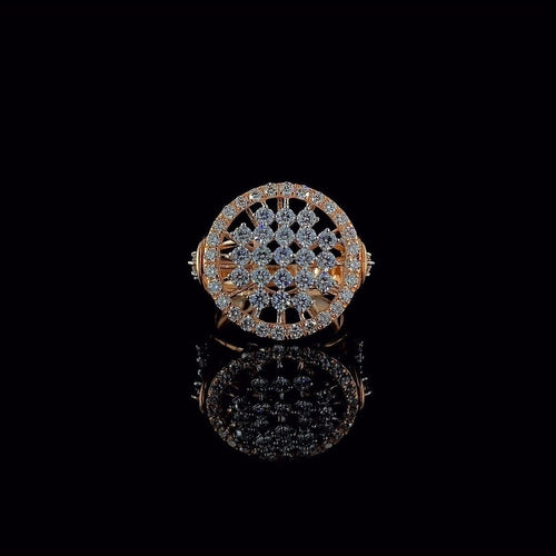 14K Gold Lab Grown Diamond Ring | Round Cut Cocktail Ring