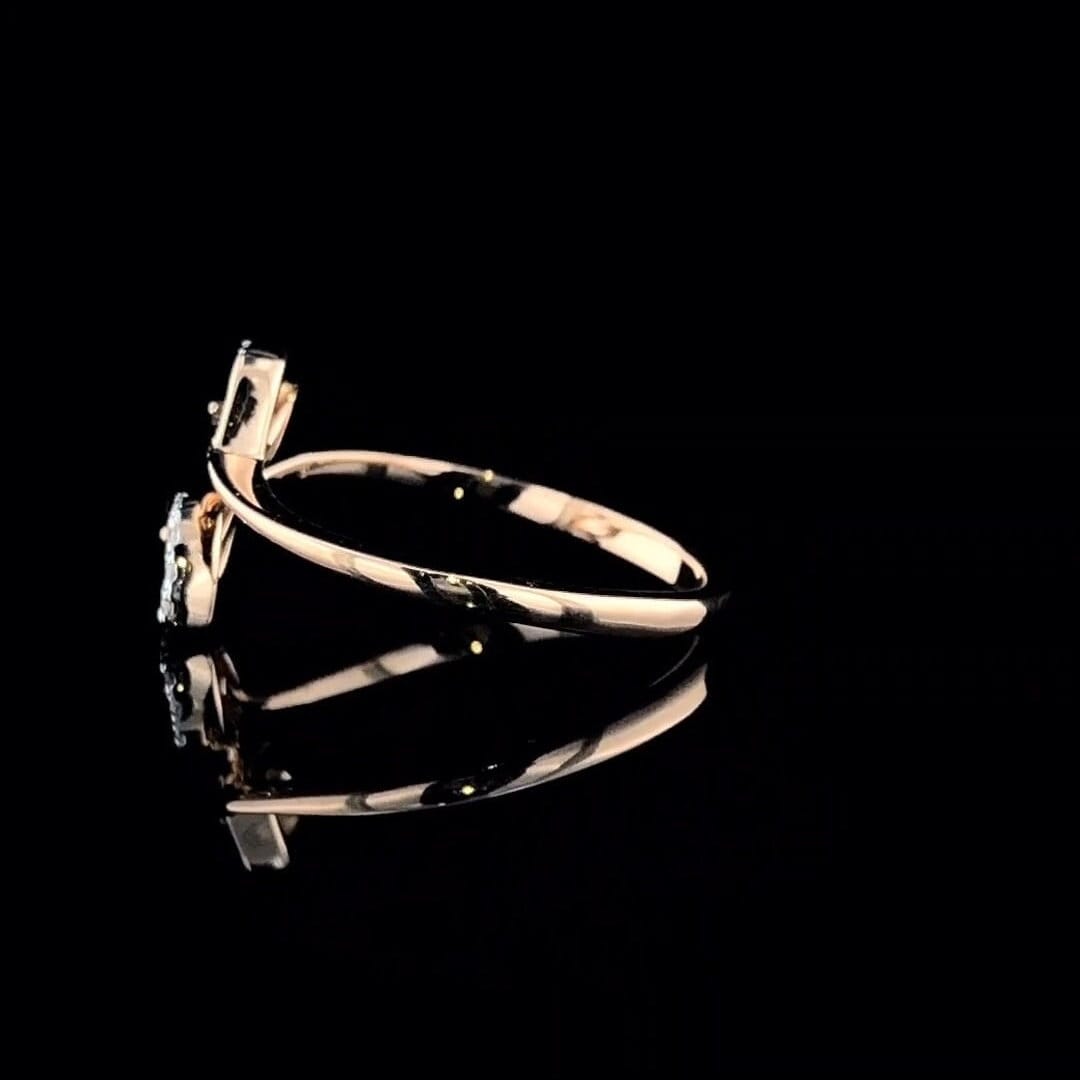 14K Gold Lab Grown Diamond Leaf Ring | CVD Statement Ring