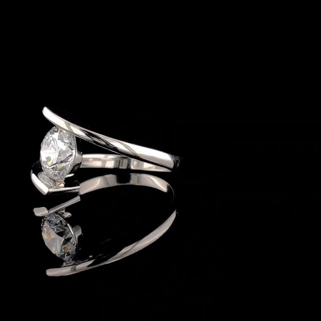 2.00 Carat Lab Grown Diamond Engagement Ring | 14K Gold Bypass Solitaire