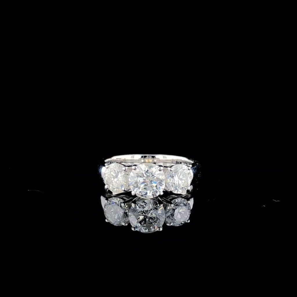2.50Ct Lab Grown Diamond Three Stone 14K Gold Engagement Ring