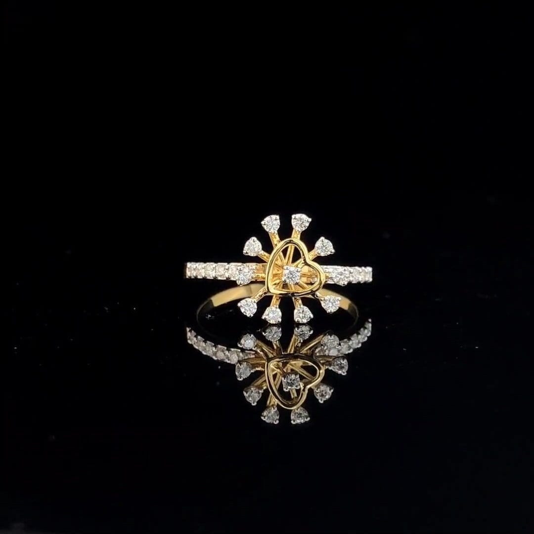 Lab Grown Diamond Heart Ring | 14K Gold CVD Anniversary Jewelry