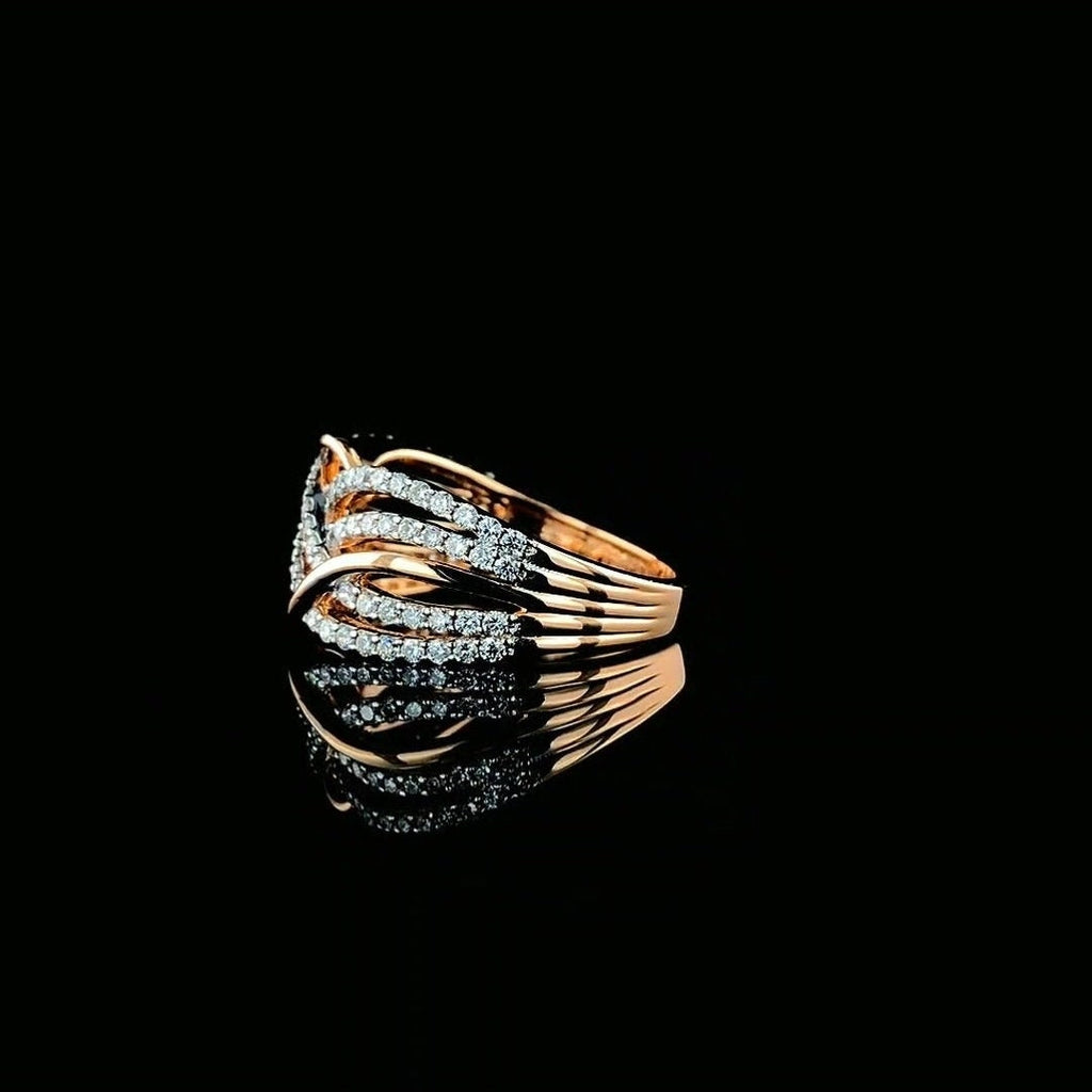 Lab Grown Diamond Crossover Ring | 14K Gold Statement Jewelry