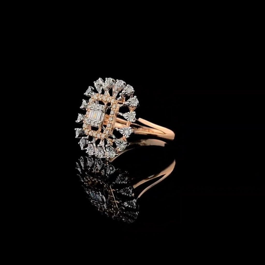 Lab Grown Diamond 14K Gold Statement Ring | Cocktail Wedding Ring