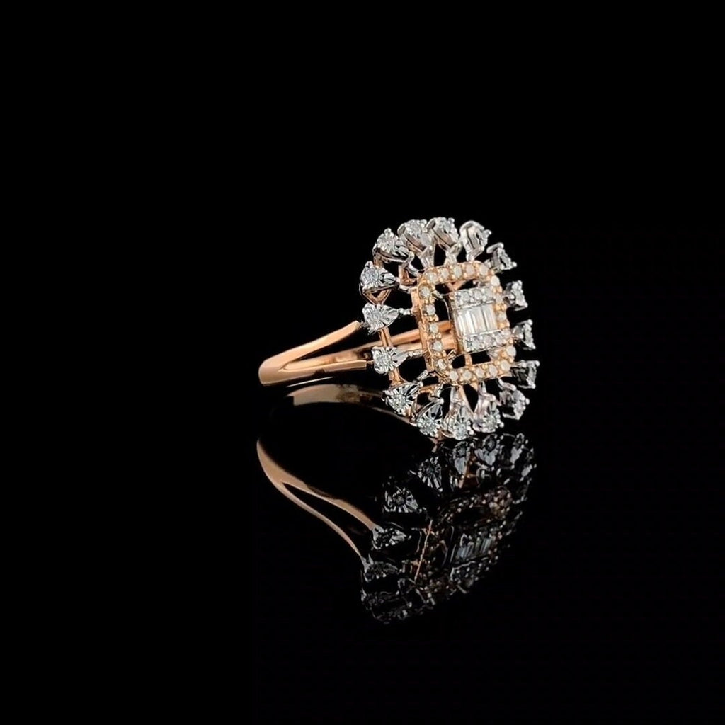 Lab Grown Diamond 14K Gold Statement Ring | Cocktail Wedding Ring