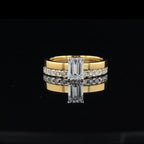1.25ct Emerald Cut Lab Grown Diamond Ring | 14K Gold Wedding Set