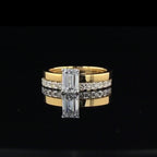 1.25ct Emerald Cut Lab Grown Diamond Ring | 14K Gold Wedding Set