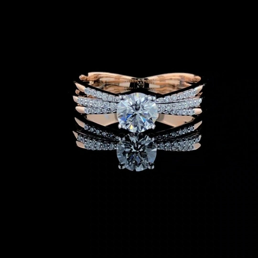 1.50 Carat Lab Grown Diamond Ring | 14K Gold Engagement Wedding Ring, IGI Certified
