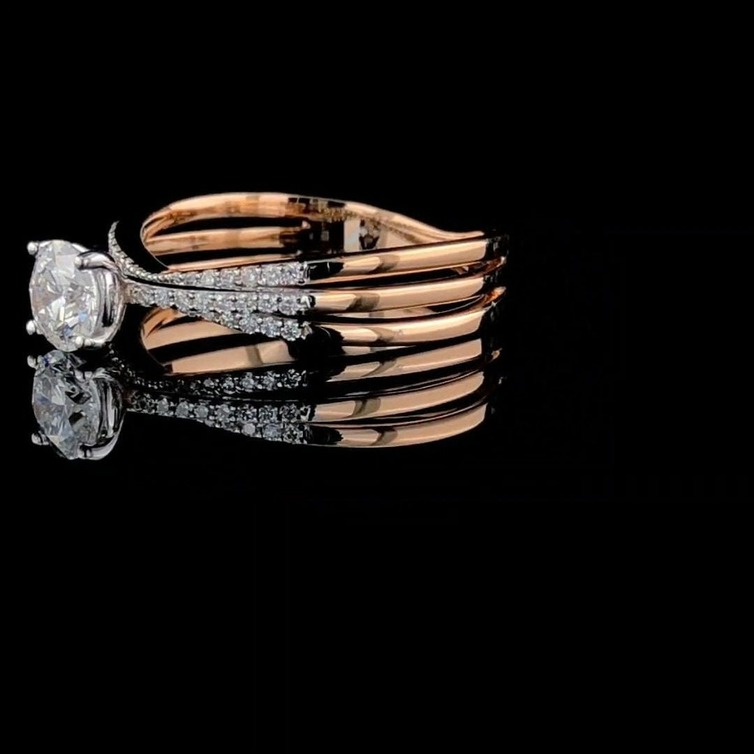 1.50 Carat Lab Grown Diamond Ring | 14K Gold Engagement Wedding Ring, IGI Certified