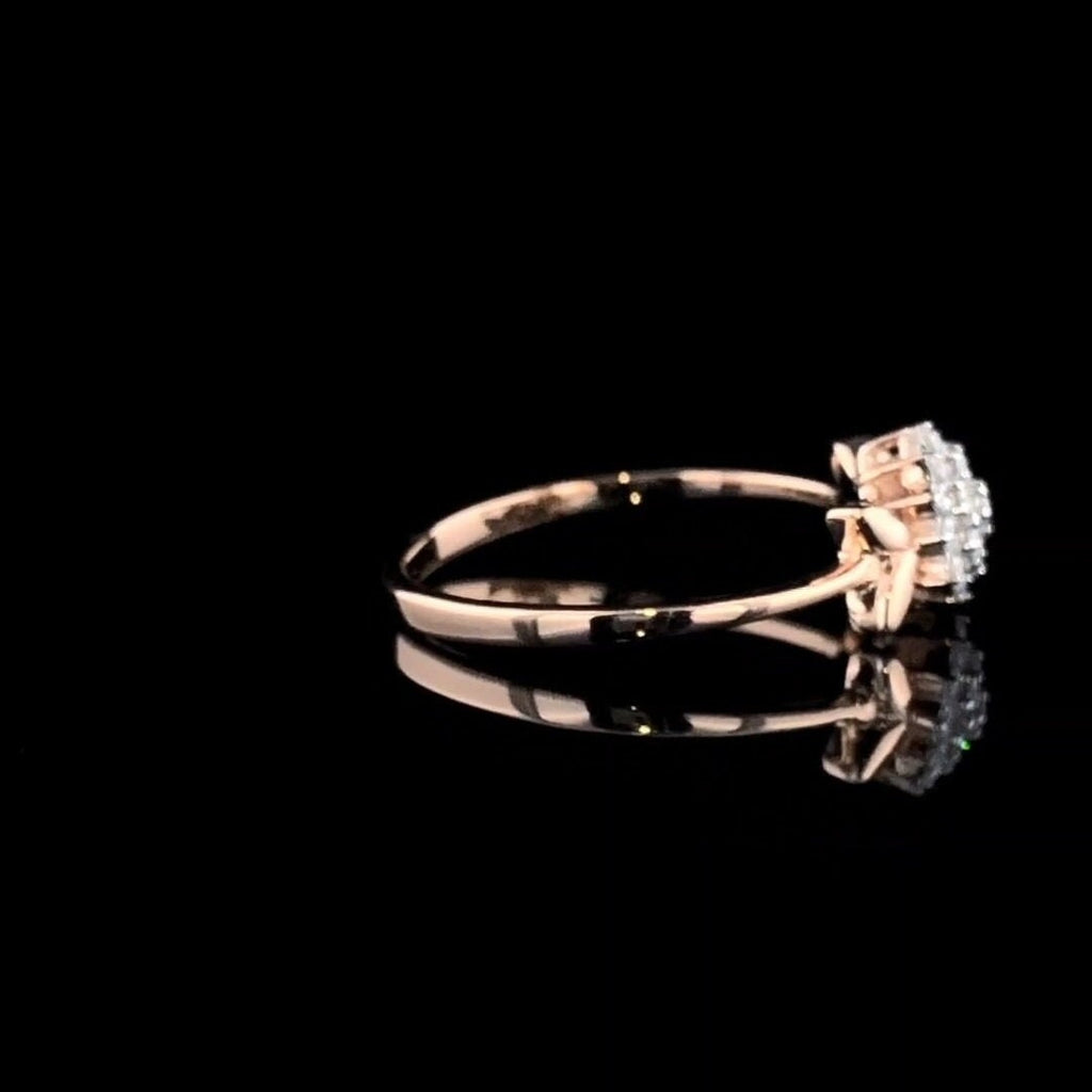 14K Solid Gold Flower Ring | Lab Grown Diamond Anniversary Gift