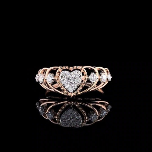 14K Gold Heart Ring | Lab Grown Diamond Statement Ring