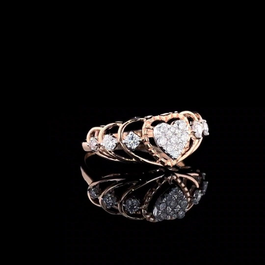 14K Gold Heart Ring | Lab Grown Diamond Statement Ring