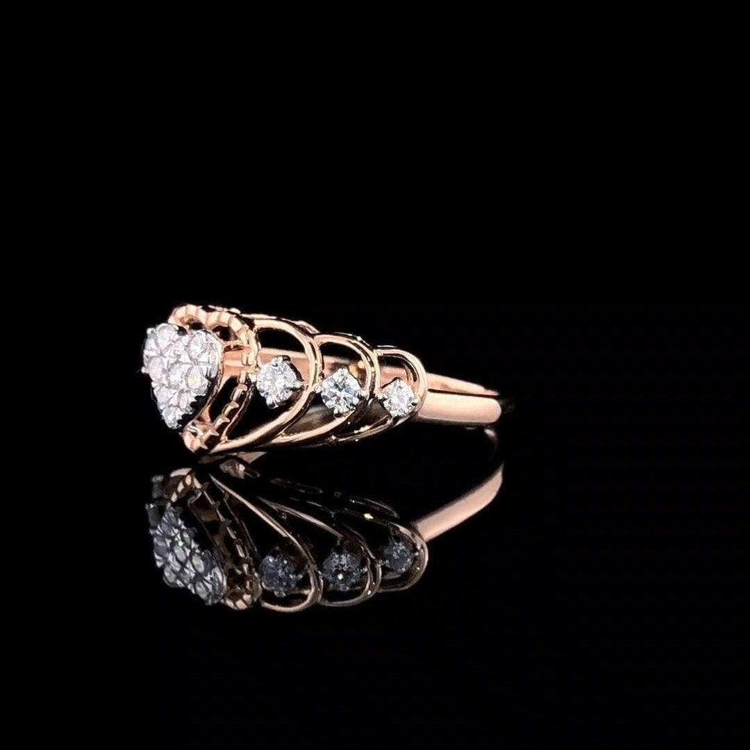 14K Gold Heart Ring | Lab Grown Diamond Statement Ring