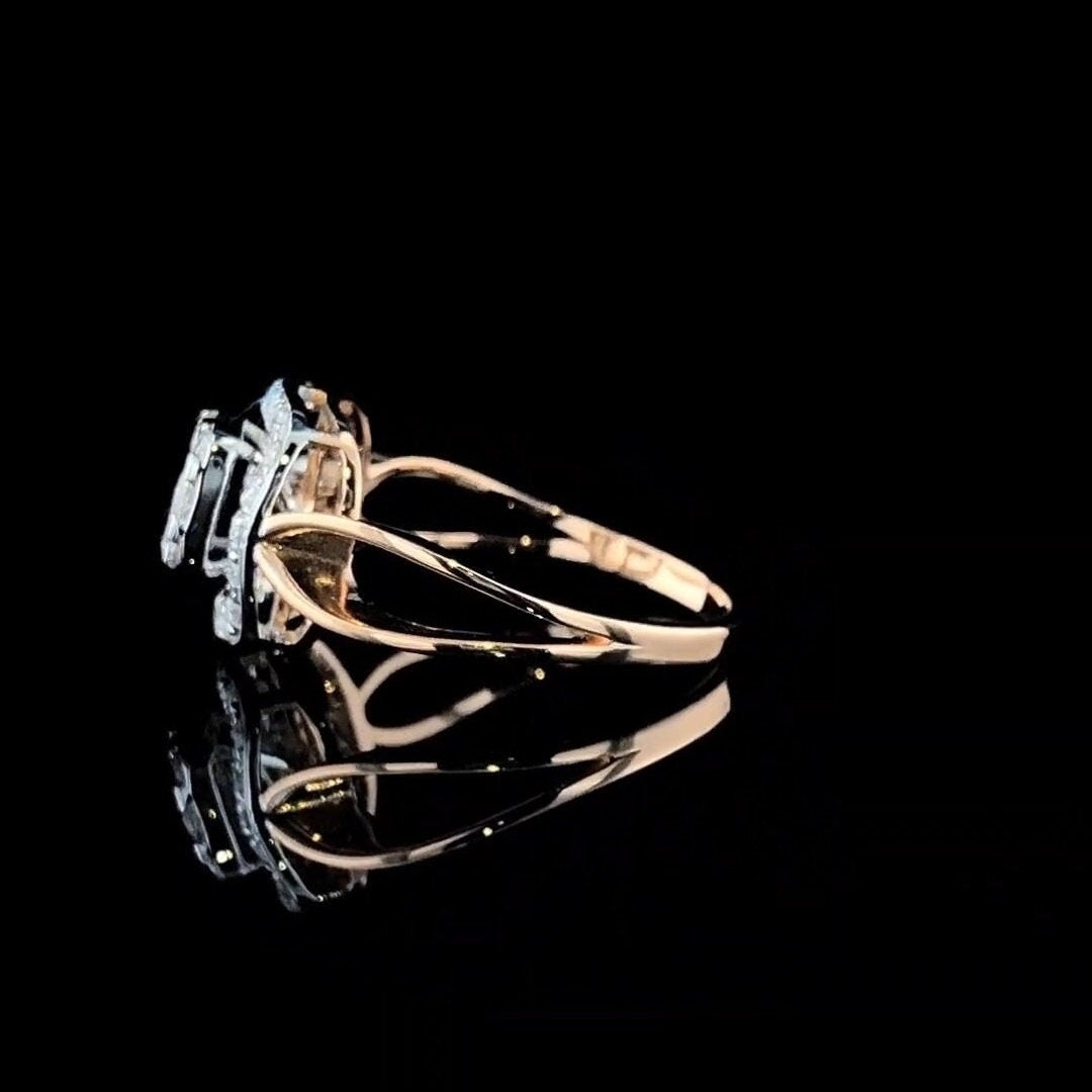 Lab Grown Diamond Halo Ring | 14K Gold Statement Ring