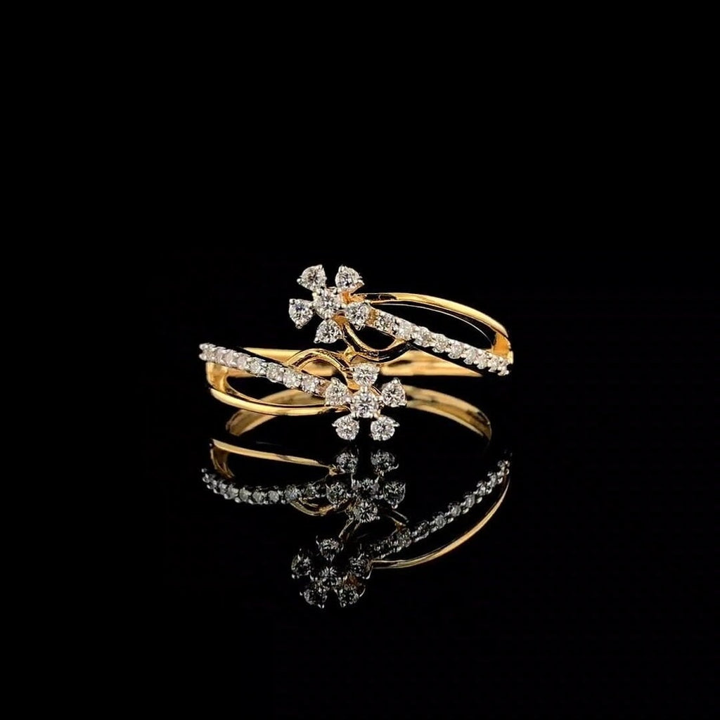 Lab Grown Diamond Bypass Ring | 14K Gold Statement Ring