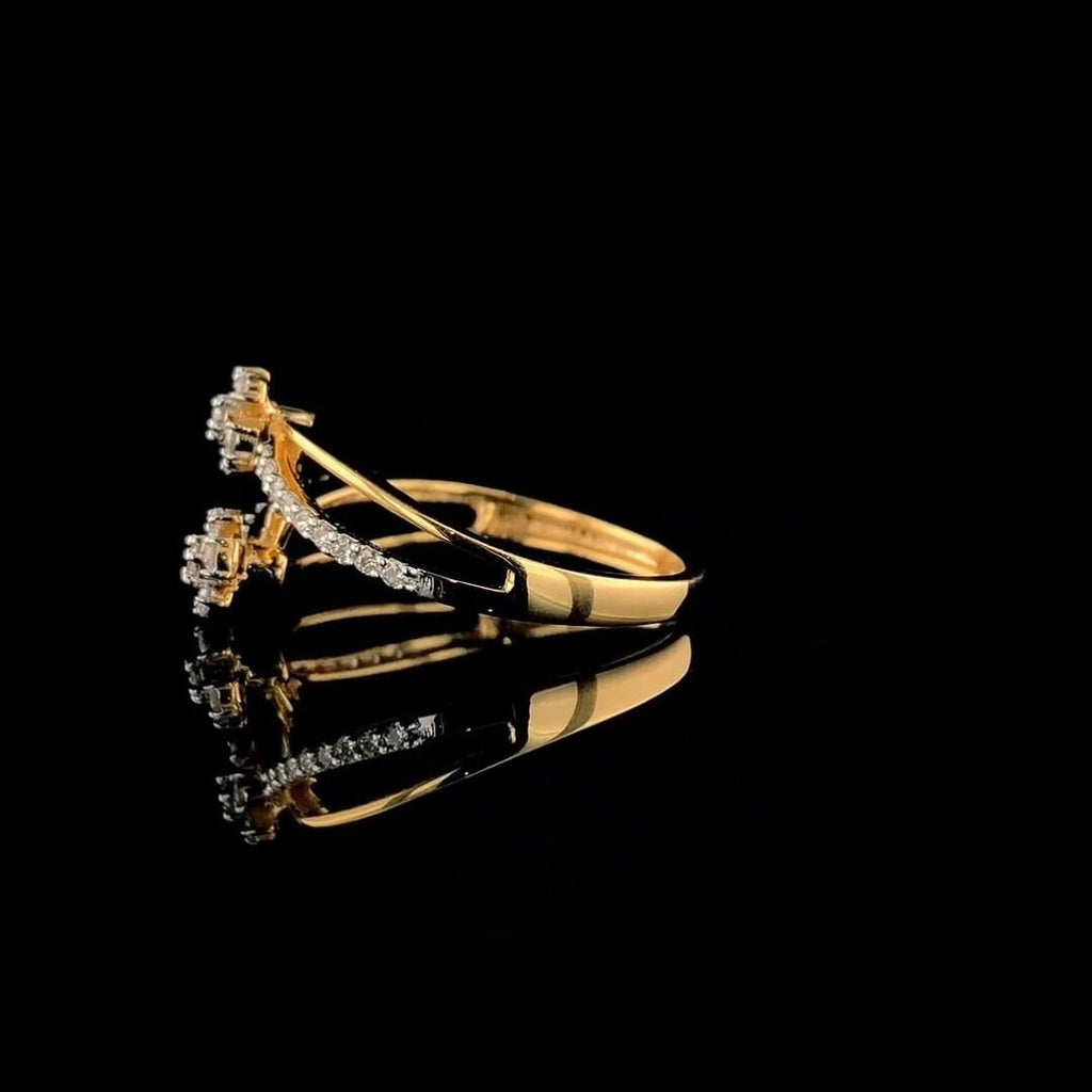 Lab Grown Diamond Bypass Ring | 14K Gold Statement Ring