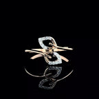14K Gold Lab Grown Diamond Leaf Ring | CVD Statement Ring